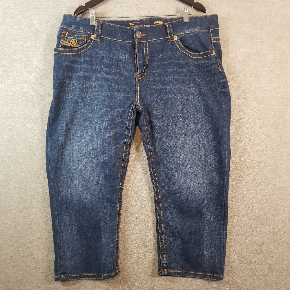 7 Seven For All Mankind Capris Luxe Stretch Denim Sz 20 (40X23) Like New!